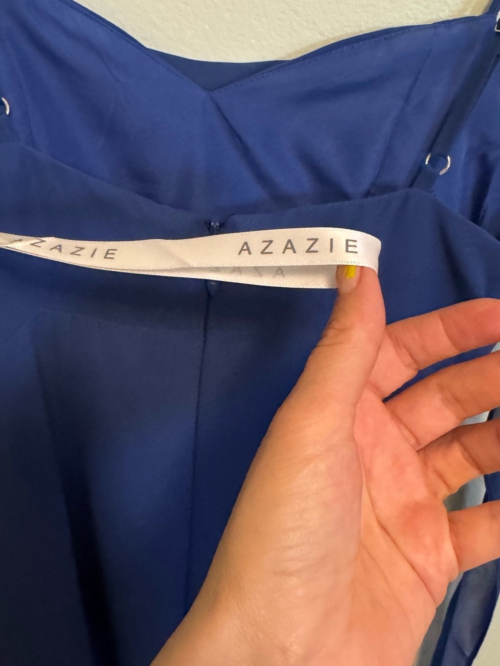 Azazie Royal Blue Spaghetti Strap Maxi Dress with Back Tie - Picture 6 of 9